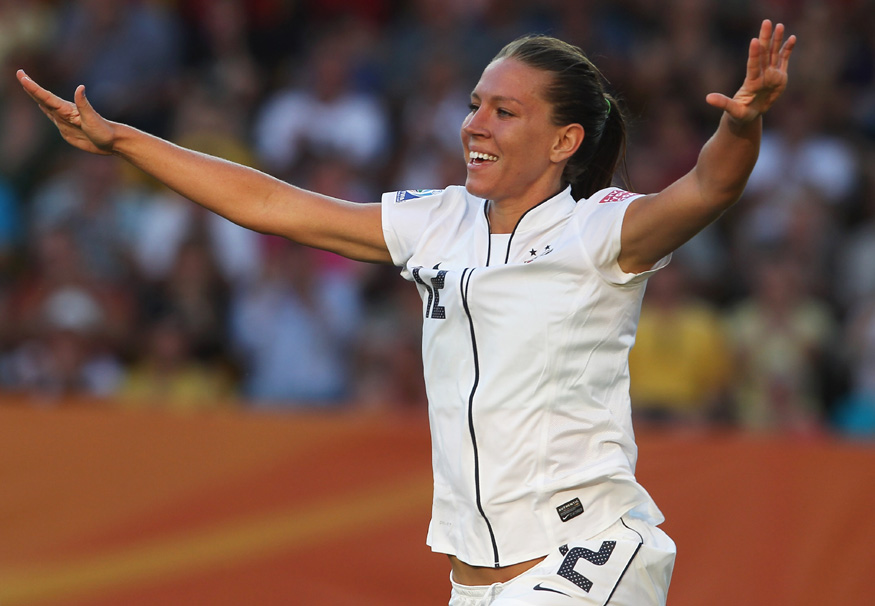 USA's Lauren Cheney celebrates her goal against North Korea in the FIFA Women's World Cup.